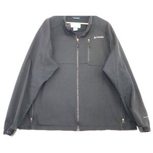 Columbia Mens Black Softshell Jacket Size 3X Full Zip Water-Resistant Outdoor We